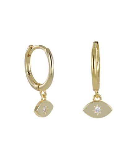 EARRING EYES HOOPS GOLD | Bymarta.es