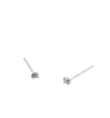 EARRING TINY WHITE SILVER | Bymarta.es