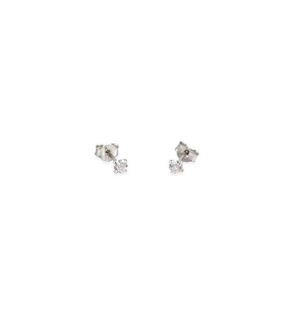 EARRING TINY WHITE SILVER | Bymarta.es