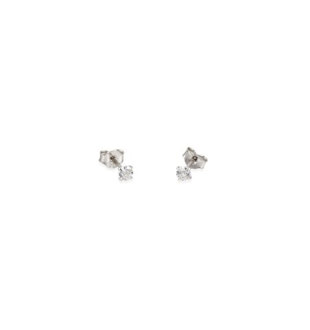 PENDIENTES TINY WHITE SILVER | Bymarta.es