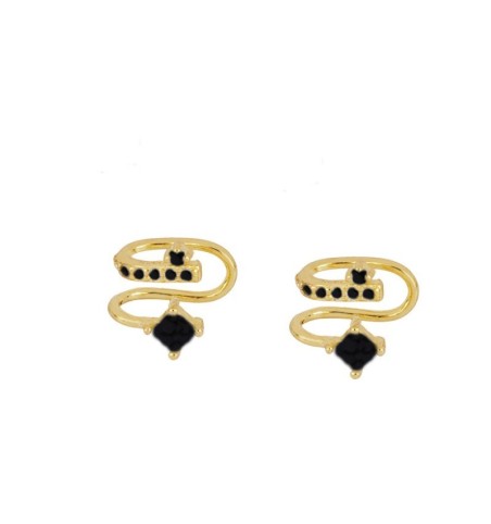 EAR CUFF FIORELLA BLACK GOLD | Bymarta.es