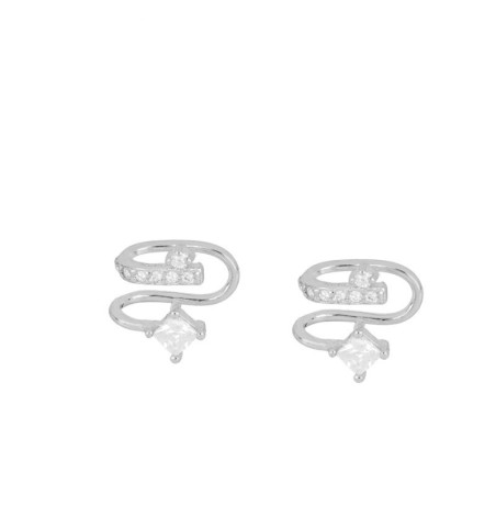 EAR CUFF FIORELLA WHITE SILVER | Bymarta.es
