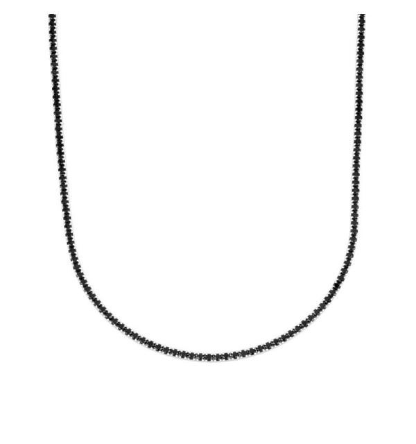 NECKLACE RIVIERA BLACK SILVER | Bymarta.es