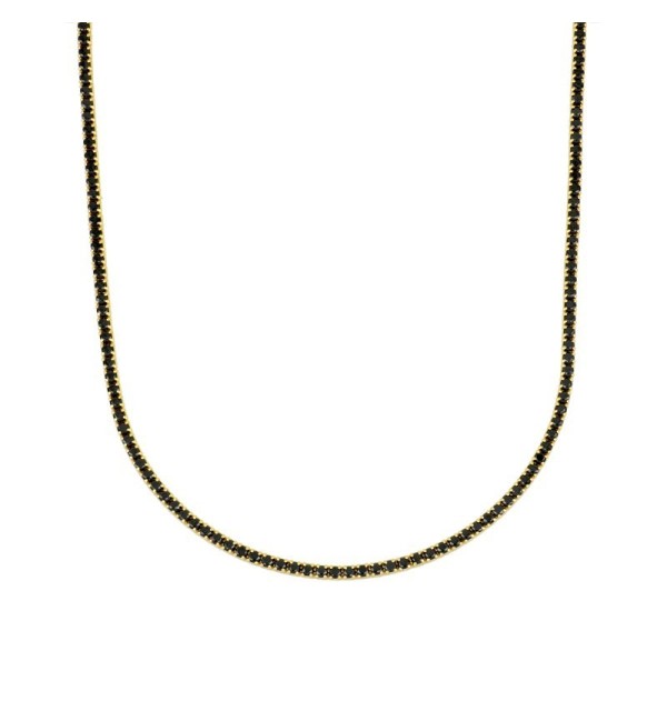 NECKLACE RIVIERA BLACK GOLD | Bymarta.es