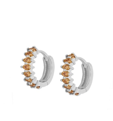 EARRING GRETA CHAMPAGNE SILVER | Bymarta.es