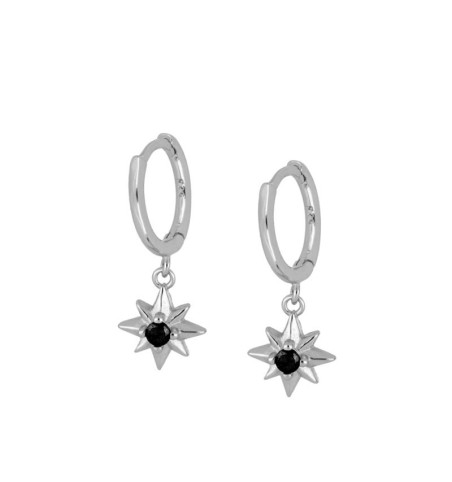PENDIENTES SEMELE BLACK HOOP  SILVER | Bymarta.es