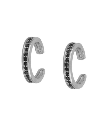 EAR CUFF DIANA BLACK SILVER | Bymarta.es
