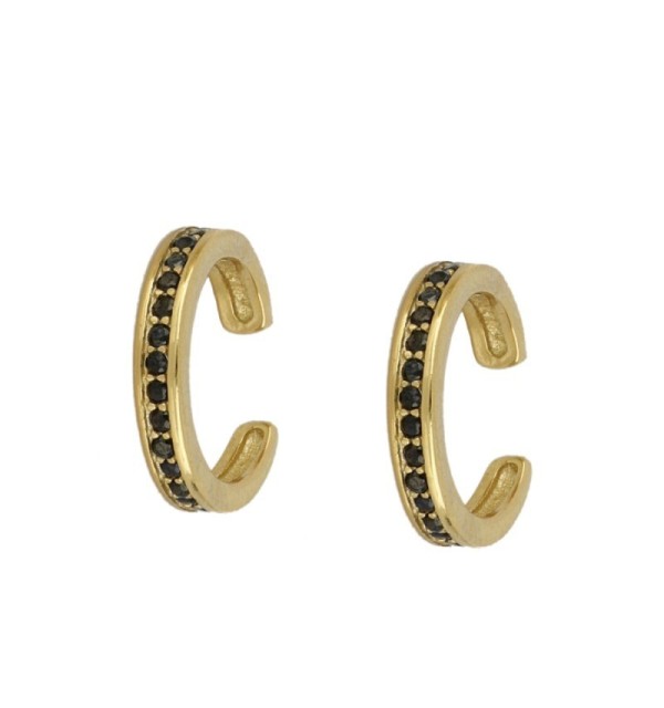 EAR CUFF DIANA BLACK GOLD | Bymarta.es