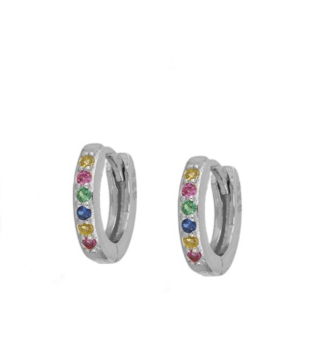 EARRING RAINBOW SILVER | Bymarta.es