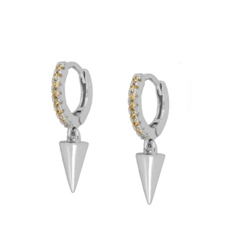 EARRING CONE CHAMPAGNE HOOPS SILVER | Bymarta.es