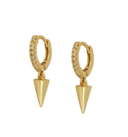 EARRING CONE CHAMPAGNE HOOPS GOLD | Bymarta.es