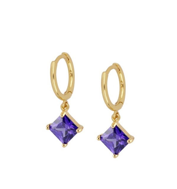 PENDIENTES MARIEL LILAC HOOPS GOLD | Bymarta.es