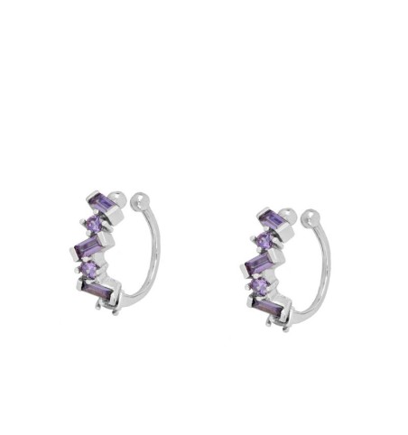 EAR CUFF IVONE LILAC SILVER | Bymarta.es
