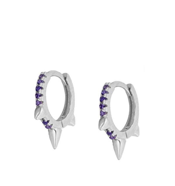 EARRING AGNES LILAC SILVER | Bymarta.es