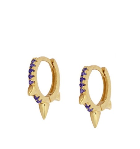 PENDIENTES AGNES LILAC GOLD | Bymarta.es
