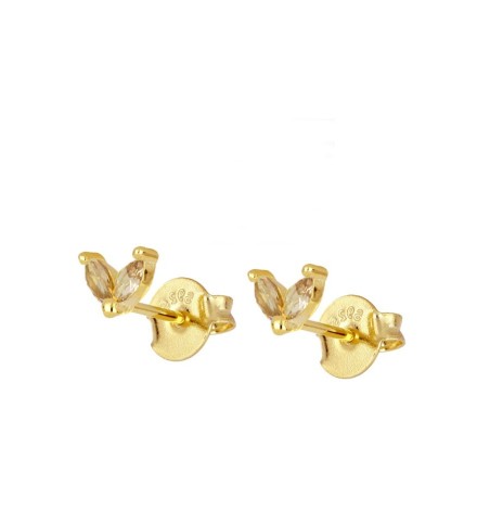 PENDIENTES CELIA CHAMPAGNE MINIS GOLD | Bymarta.es