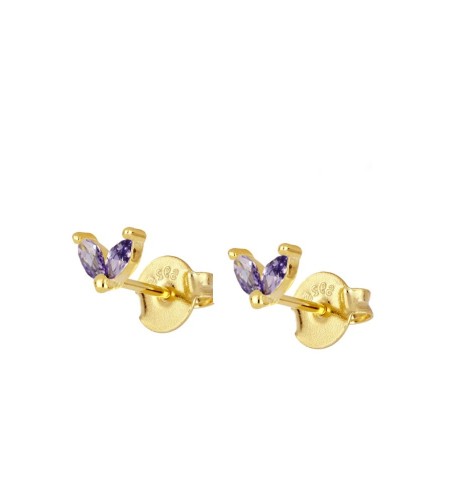 EARRING CELIA LILAC MINIS SILVER | Bymarta.es