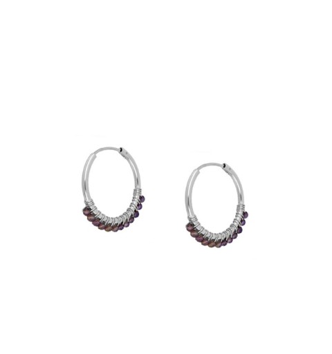 EARRING AMAT HOOPS SILVER | Bymarta.es