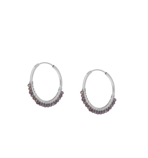 PENDIENTES AMAT HOOPS SILVER | Bymarta.es