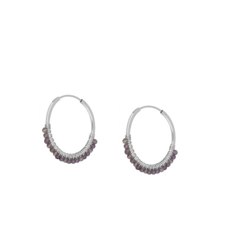 EARRING AMAT HOOPS SILVER | Bymarta.es
