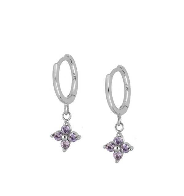 PENDIENTES LILAC MEG HOOPS SILVER | Bymarta.es