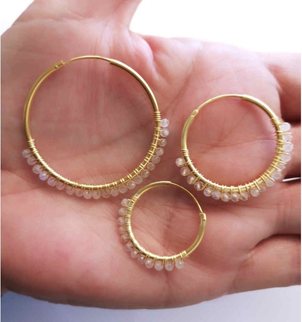 EARRING BINI HOOPS SILVER | Bymarta.es