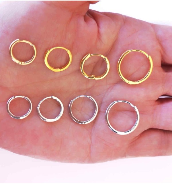 EARRING SIMPLE HOOPS SILVER | Bymarta.es
