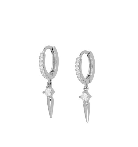 EARRING NAYELI HOOPS SILVER | Bymarta.es