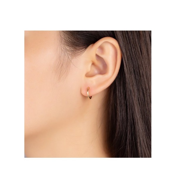 EARRING SIMPLE HOOPS GOLD | Bymarta.es