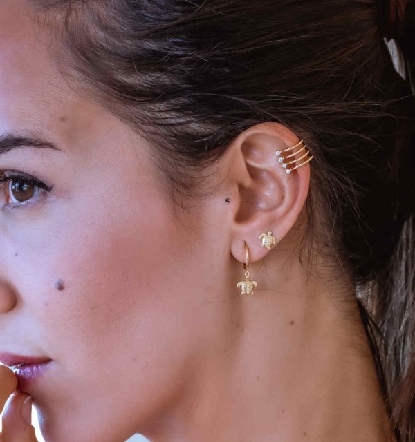 PENDIENTES CAREY HOOPS GOLD | Bymarta.es