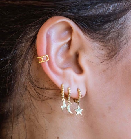 EARRING SHADOW HOOPS GOLD | Bymarta.es