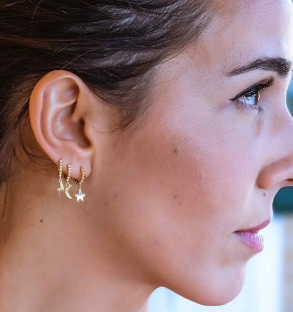 PENDIENTES FULMIN HOOPS GOLD | Bymarta.es