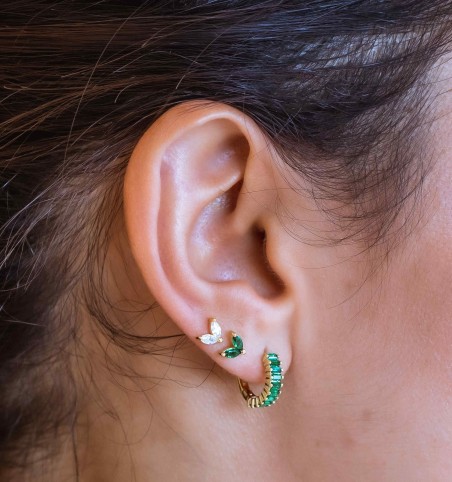 EARRING CELIA WHITE MINIS SILVER | Bymarta.es