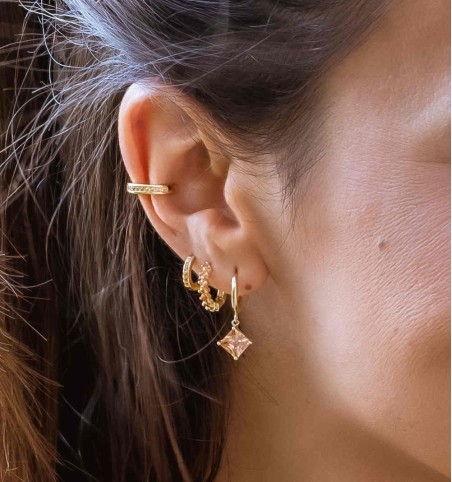 PENDIENTES GRETA CHAMPAGNE  GOLD | Bymarta.es