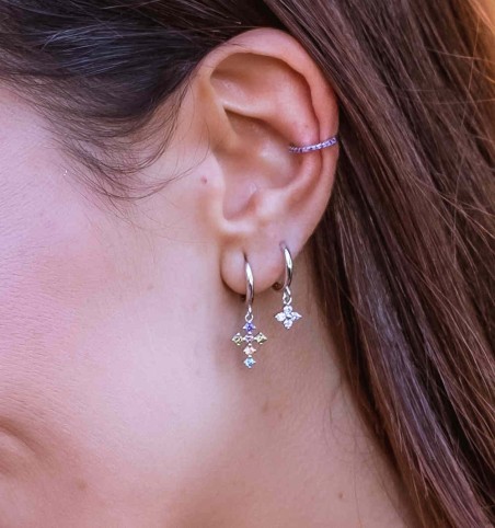 PENDIENTES RAJAB HOOP SILVER | Bymarta.es