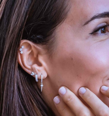 PENDIENTES NAYELI HOOPS SILVER | Bymarta.es