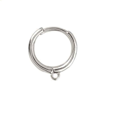 Pendiente aro con argolla para poner cualquier charm, de plata 925.