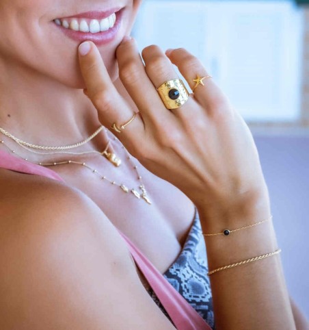 PULSERA SIRAH BLACK GOLD | Bymarta.es