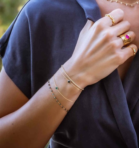 PULSERA SIRAH GREEN GOLD | Bymarta.es