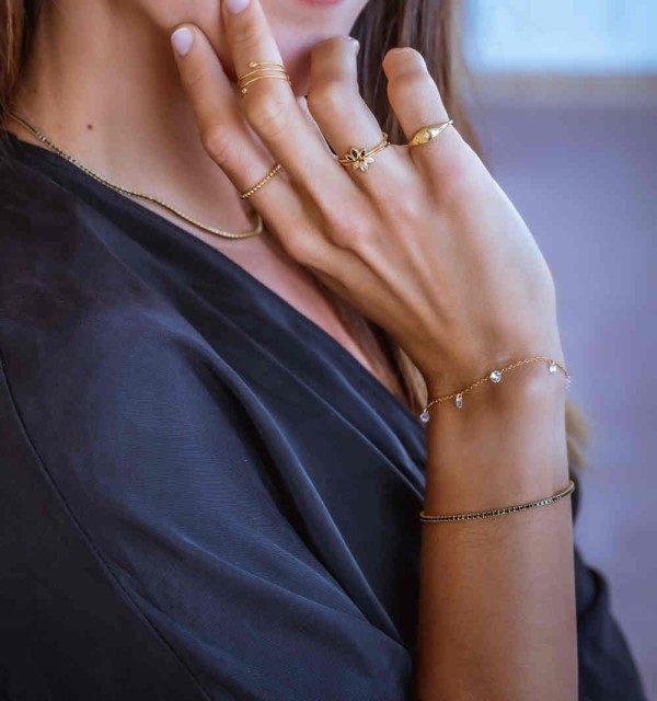 PULSERA RIVIERE BLACK GOLD | Bymarta.es