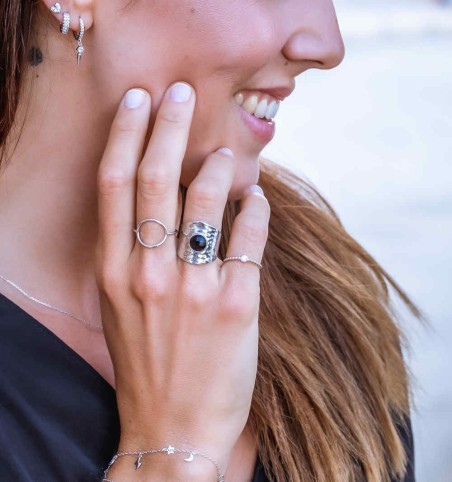 ANILLO BIG HOOP SILVER | Bymarta.es