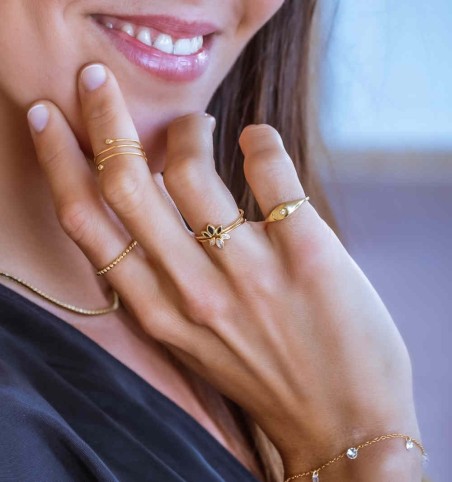 ANILLO BOLITAS GOLD | Bymarta.es