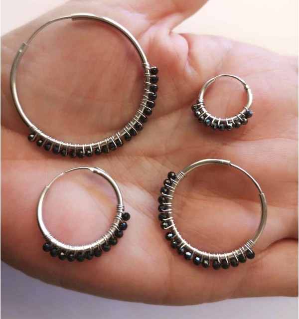 EARRING BINI HOOPS SILVER | Bymarta.es