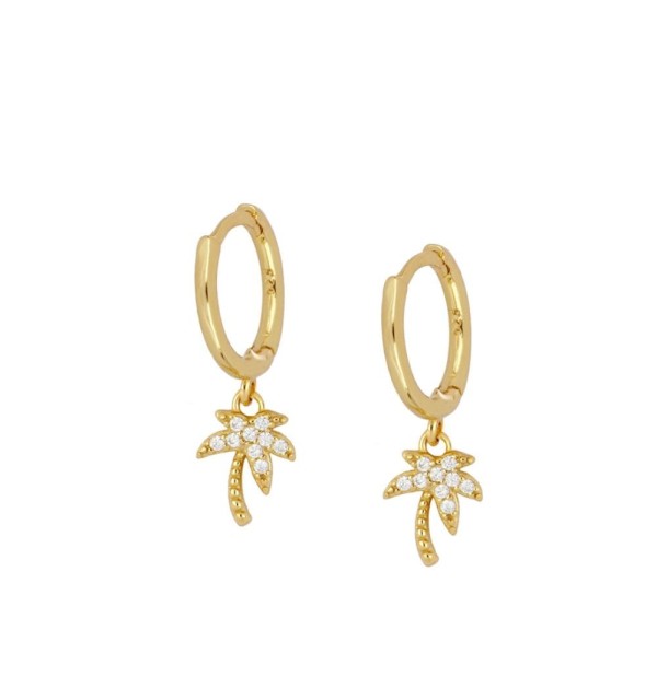 EARRING TROPIC HOOPS GOLD | Bymarta.es
