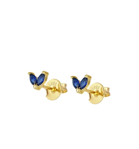 PENDIENTES CELIA BLUE MINIS GOLD | Bymarta.es