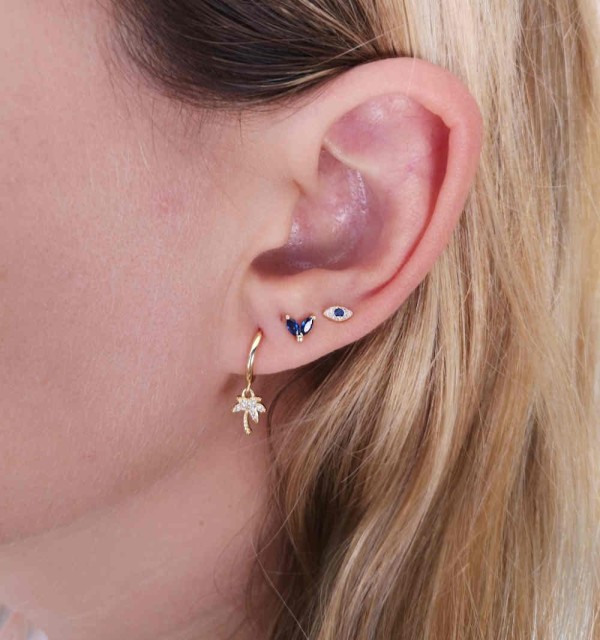 EARRING CELIA BLUE MINIS SILVER | Bymarta.es