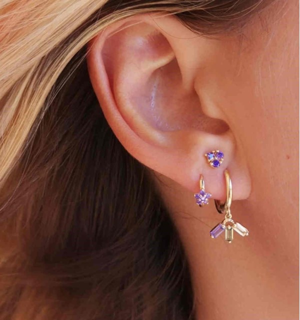 EARRING FIONA LILAC SILVER | Bymarta.es