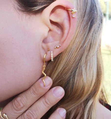 EAR CUFF PINK STAR GOLD | Bymarta.es