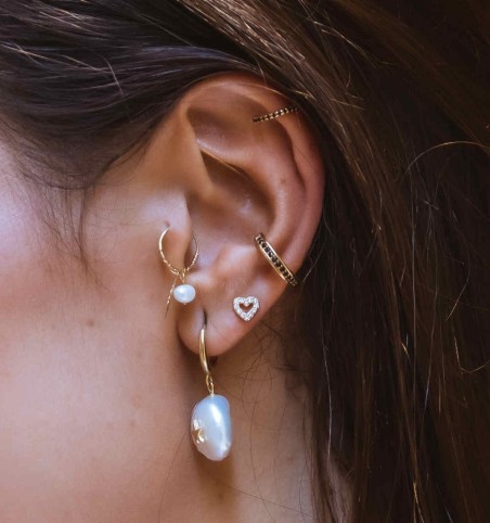 EAR CUFF DIANA BLACK GOLD | Bymarta.es