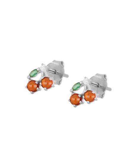 PENDIENTE CHERRY MINIS SILVER | Bymarta.es